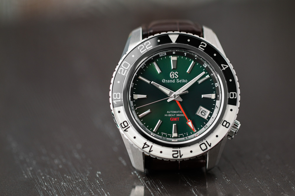 Grand Seiko SBGJ239 Hi-Beat GMT green-dial men's wristwatch